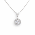 Minimalist Solitaire Pendant Necklace in 925 Silver