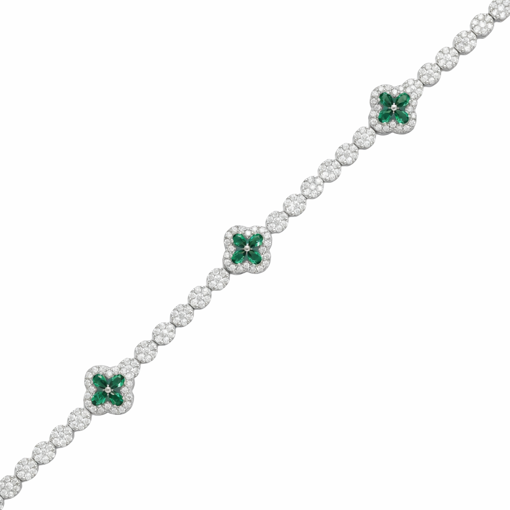 Emerald Bloom Diamond Bracelet