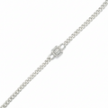 Silver Square Cut Diamond Tile Bracelet