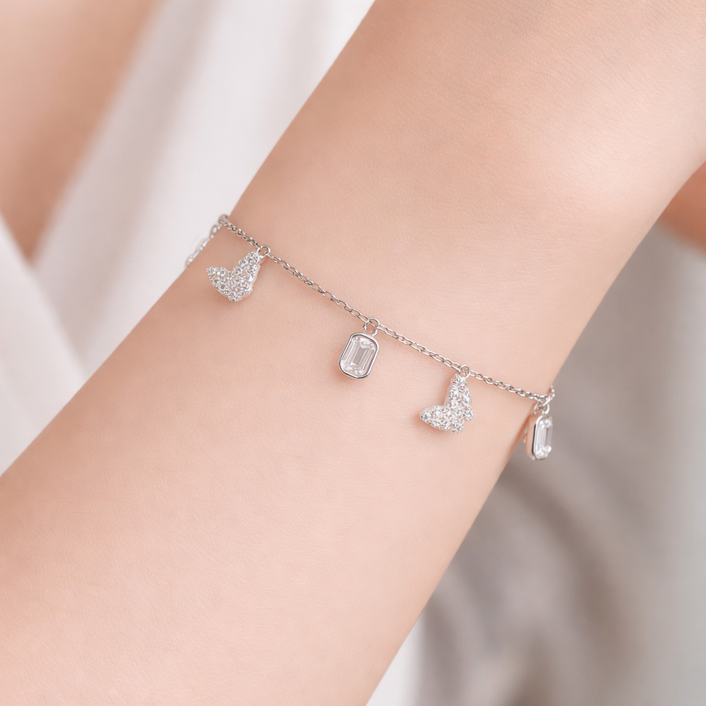 Butterfly Charm Silver Bracelet