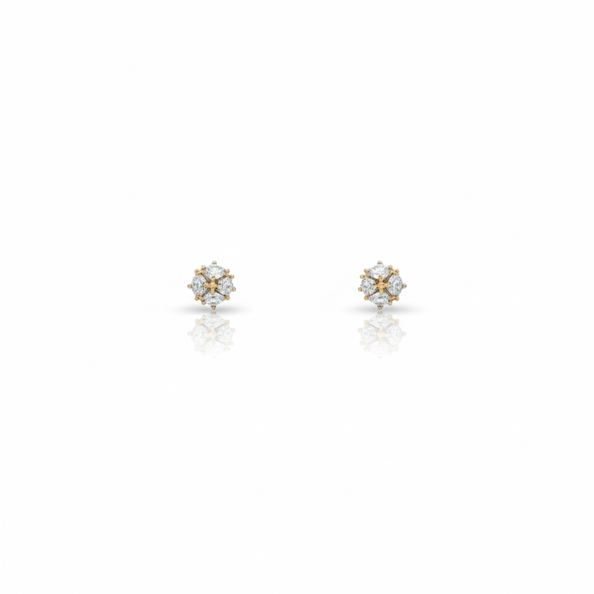 Silver Radiant Spark Rose Tone Studs