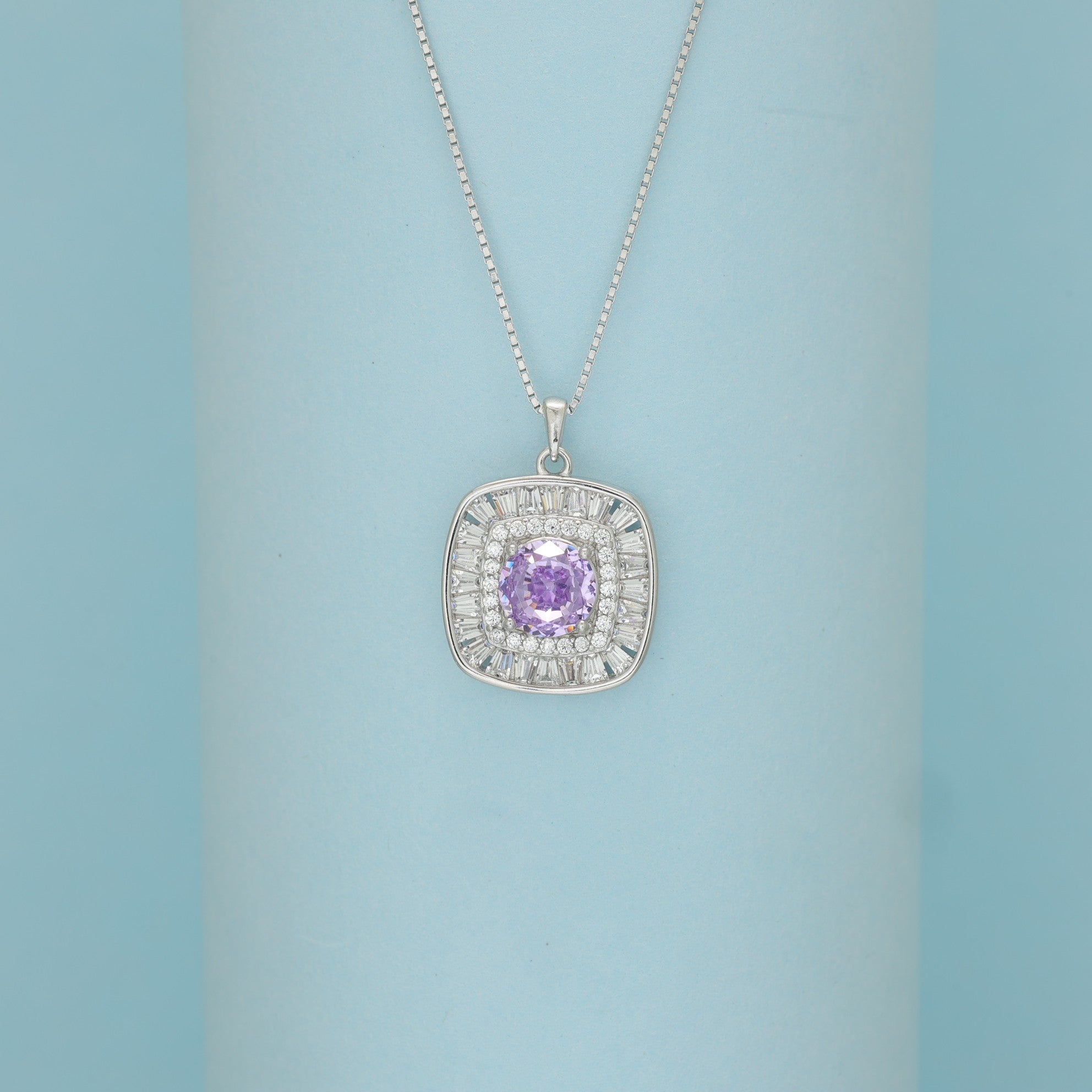 Lavender Radiance Halo Pendant