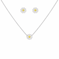 Silver Daisy Joy Pendant Set