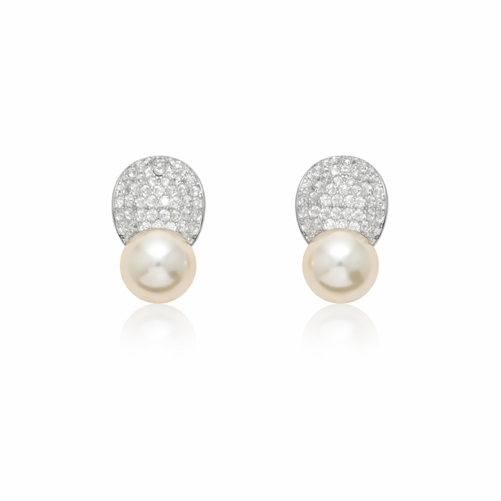 Pearl Pavé Harmony Stud Earrings