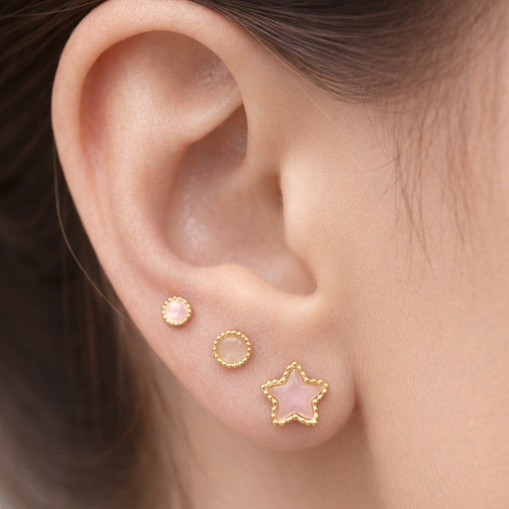 Blush Star Trio Stud Earrings