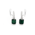 Silver Green Stone Earring