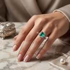 Mystic Bottle Green Sterling Ring
