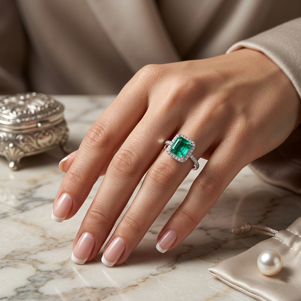Mystic Bottle Green Sterling Ring