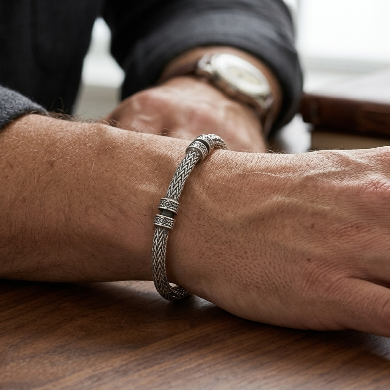 Premium 925 Silver Braided Bracelet