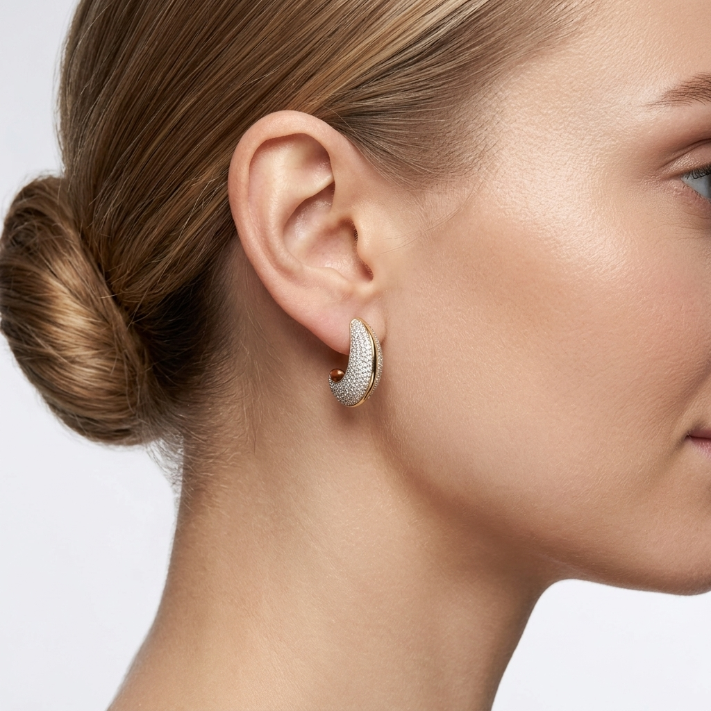 Premium 925 Silver Full Diamond Bali Earrings for Women