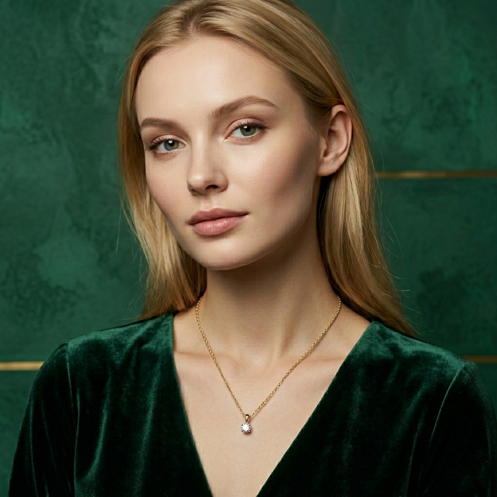 Golden Aura 925 Silver Chain Pendant Set