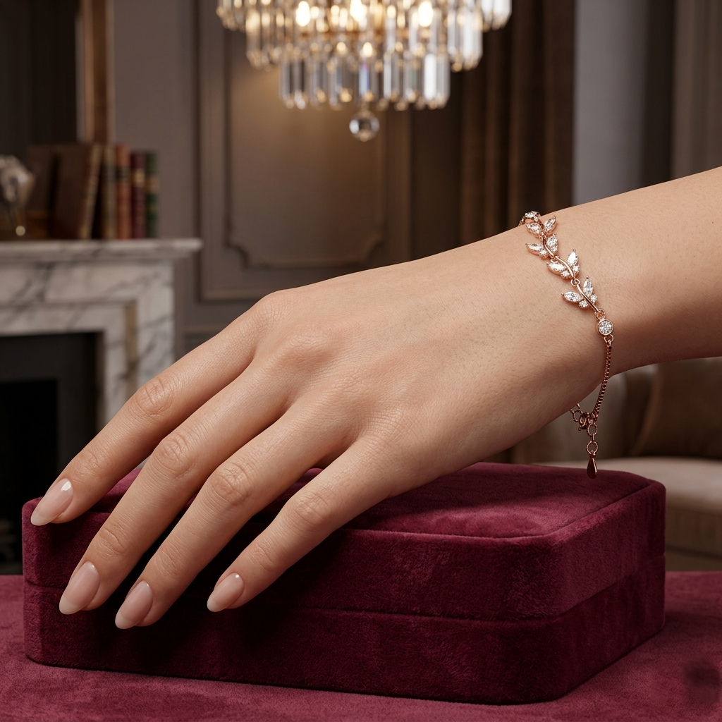 Premium Rose Gold Tone Silver Bracelet for Women