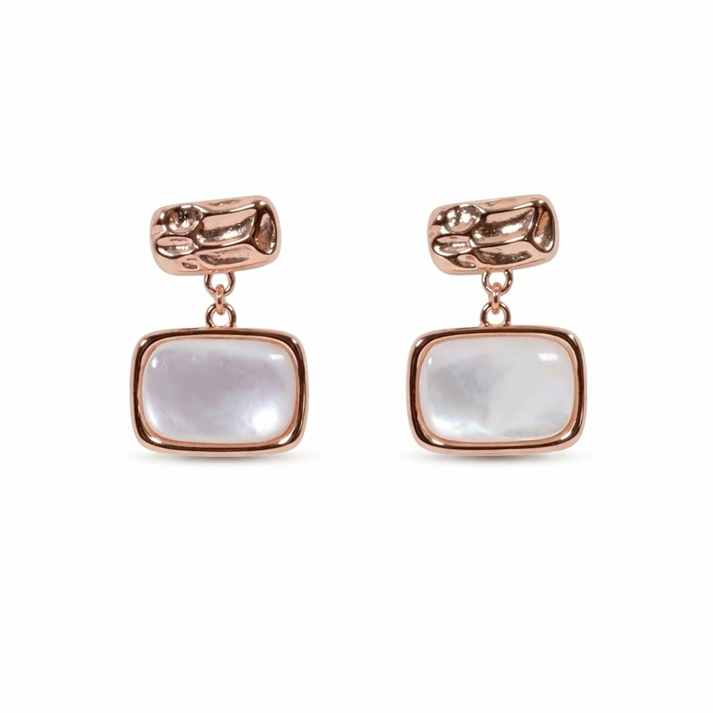 Silver Missoma Square Pearl Rose gold Earring