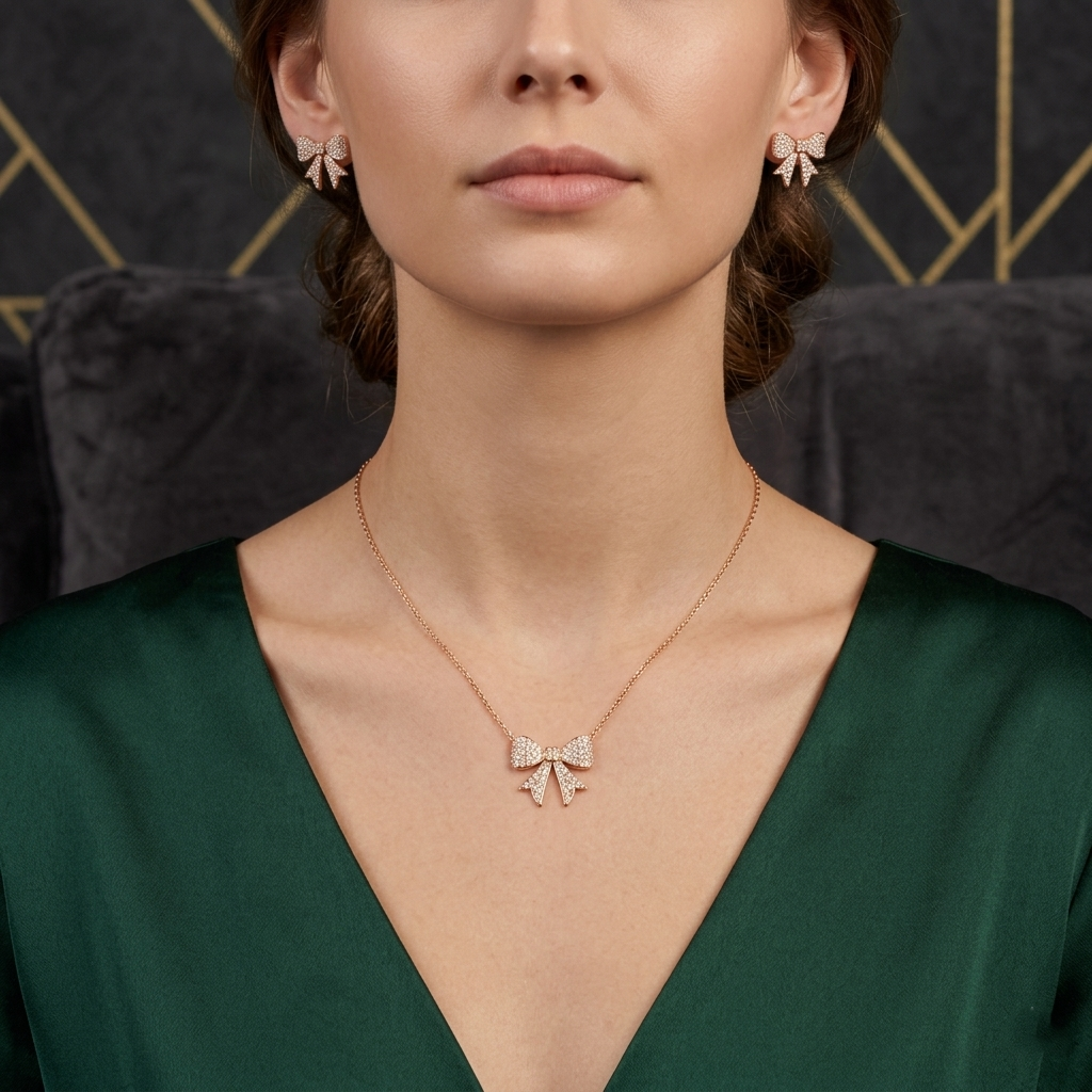 Soft Blush Elegance Chain Pendant Set