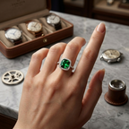 Royal Green Crystal 925 Sterling Silver Ring