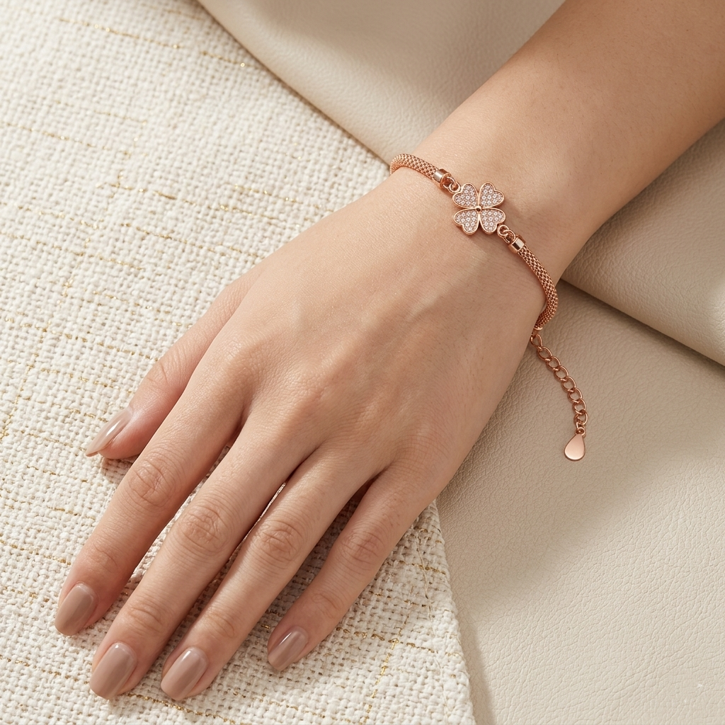 Luxury Rose Finish 925 Silver Bracelet
