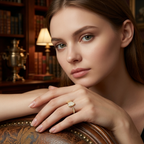 Golden Glow 925 Silver Statement Ring