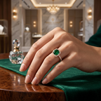 Rose Luxe Green Solitaire Ring
