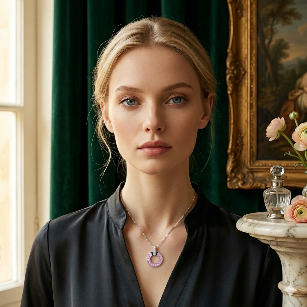 Blush Radiance Circle Pendant