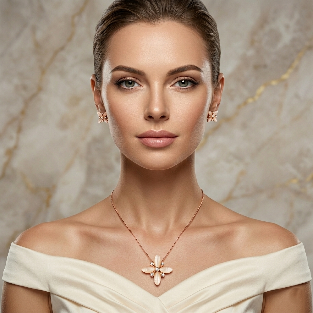 Royal Rose 925 Sterling Silver Pendant Set