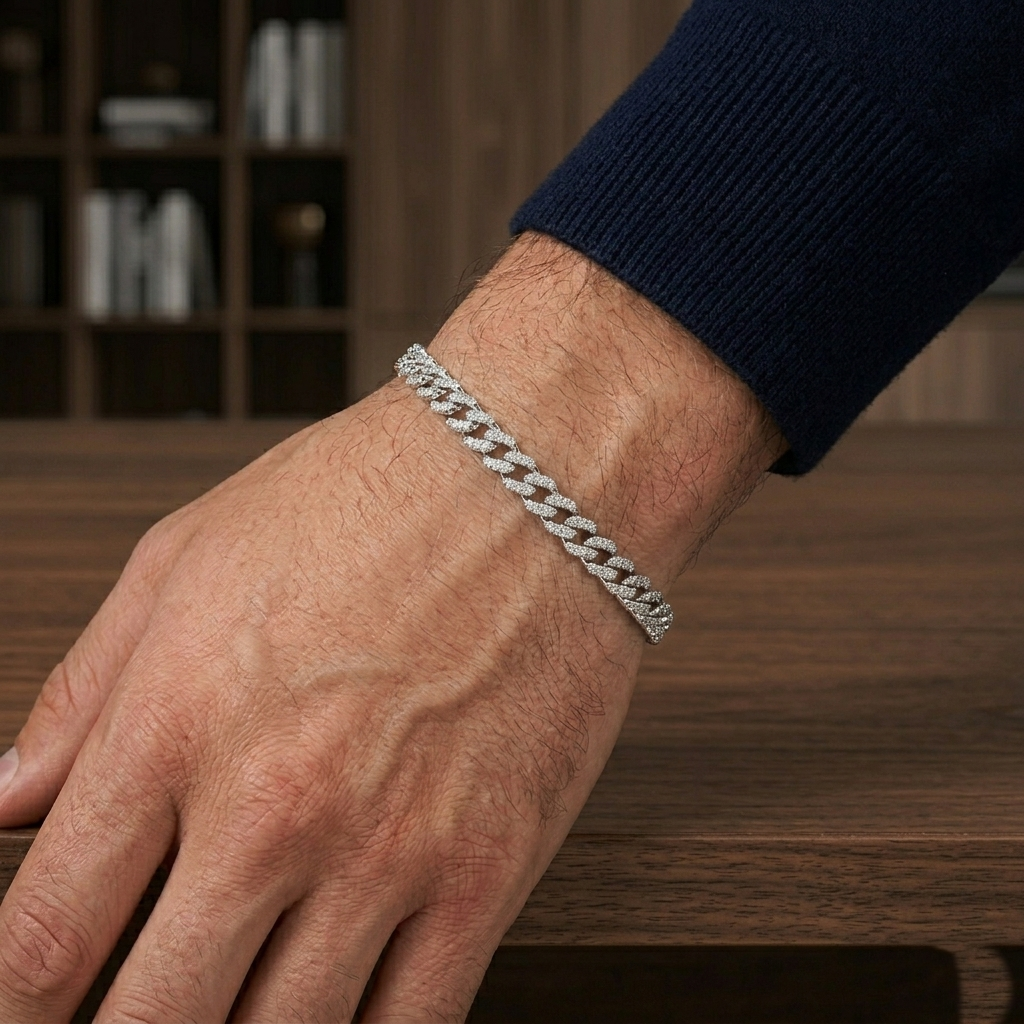 SIGOR Royal Cuban 925 Silver Bracelet for Men