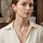 Rosé Radiance Sterling Silver Chain Pendant Set