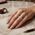 Royal Sparkle Choki Diamond Silver Ring