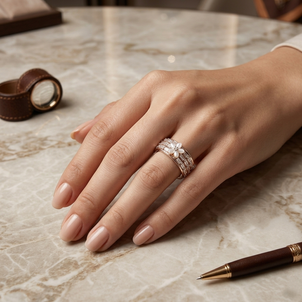 Royal Sparkle Choki Diamond Silver Ring