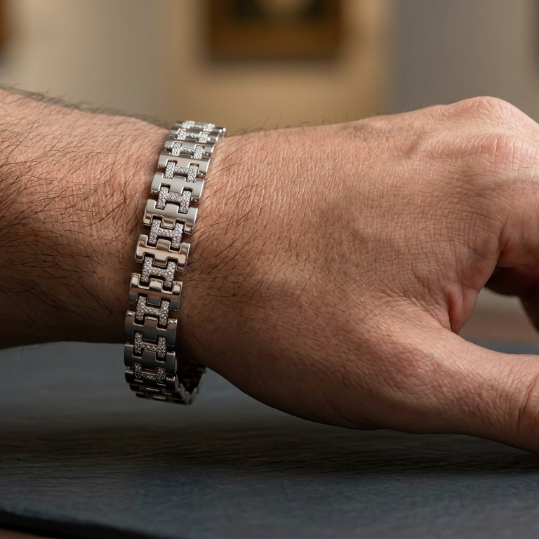 Intricate Byzantine Weave 925 Sterling Silver Men’s Lucky