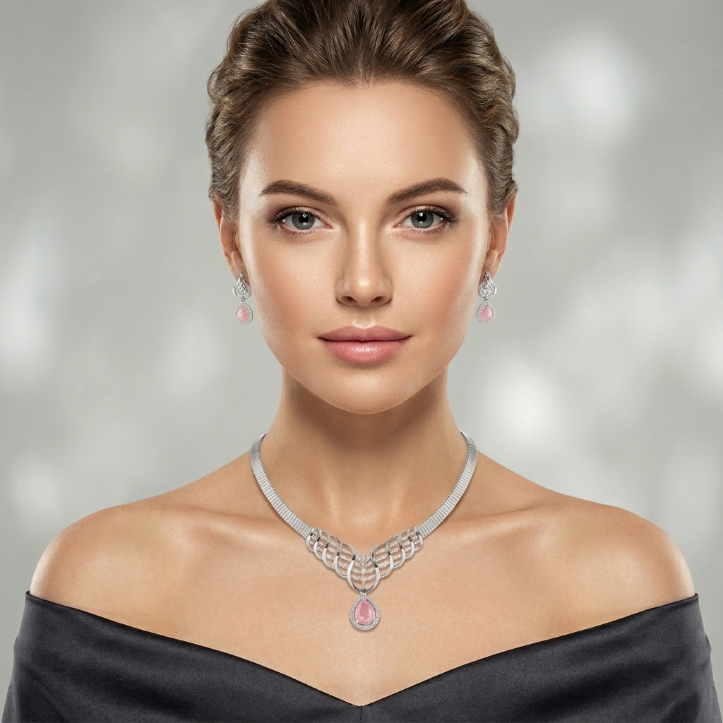 Blush Beauty Silver Necklace