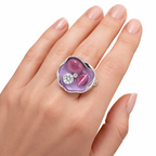 Stylish Flower Cluster 925 Silver Ring