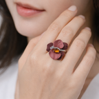 Luxury Floral Statement 925 Silver Ring
