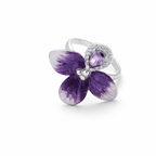 Purple Petal Designer 925 Silver Ring