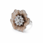 Champagne Flower Designer 925 Silver Ring