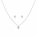 925 Silver Solitaire Chain Pendant Set