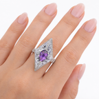 Luxury Glow Silver Ring for Women
