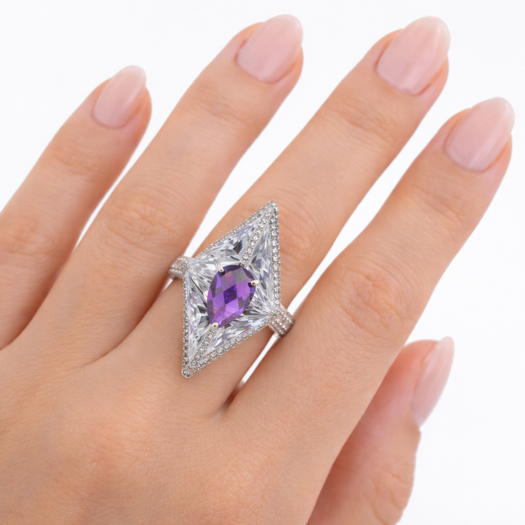 Luxury Glow Silver Ring for Women