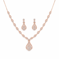 Rose Tone 925 Silver Necklace Set