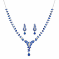 Royal Blue 925 Silver Necklace Set
