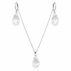 Premium Transparent Stone 925 Silver Pendant Necklace