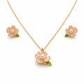 Elegant Floral 925 Silver Chain Pendant Set for Women