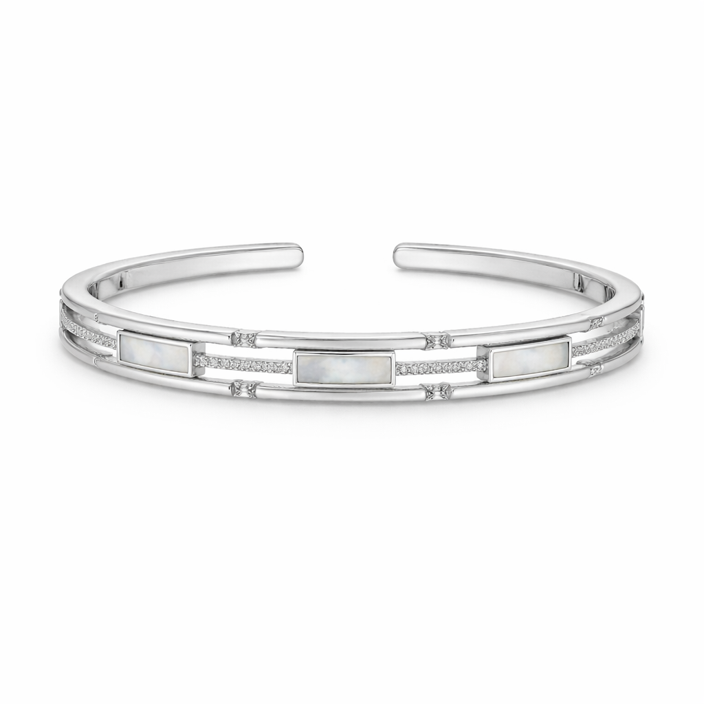 Elegant Mother of Pearl 925 Silver Kada