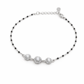 Elegant Mangalsutra Style Silver Bracelet