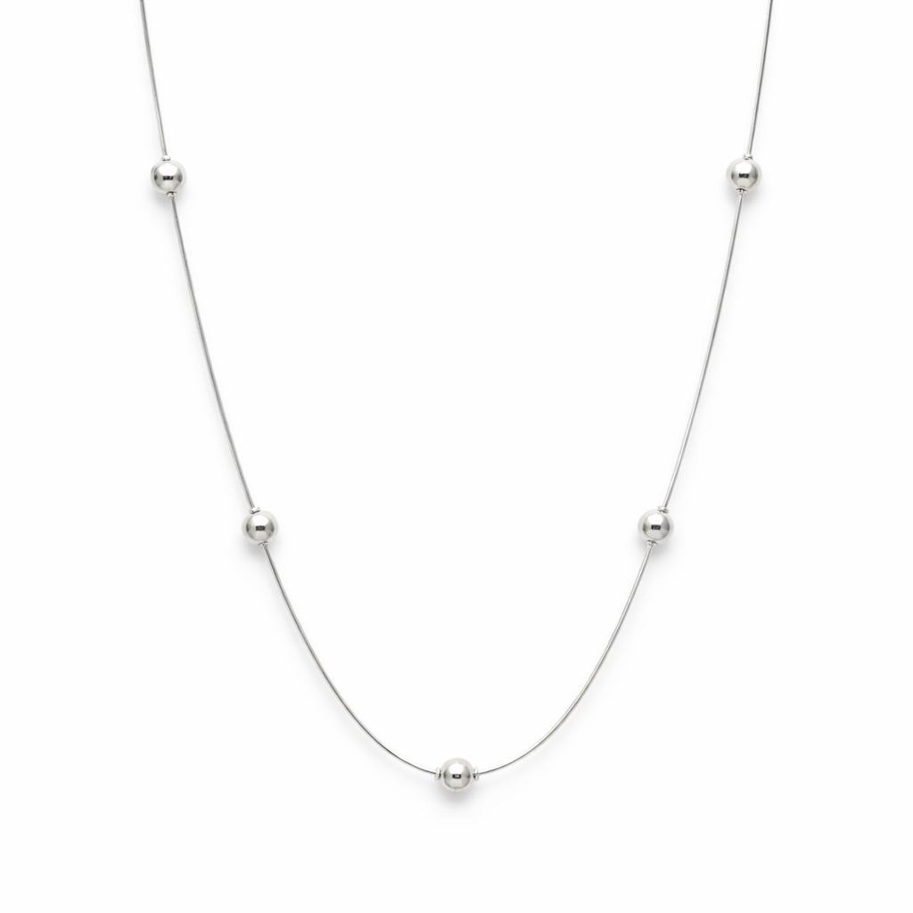 Classic Round Beads Silver Chain