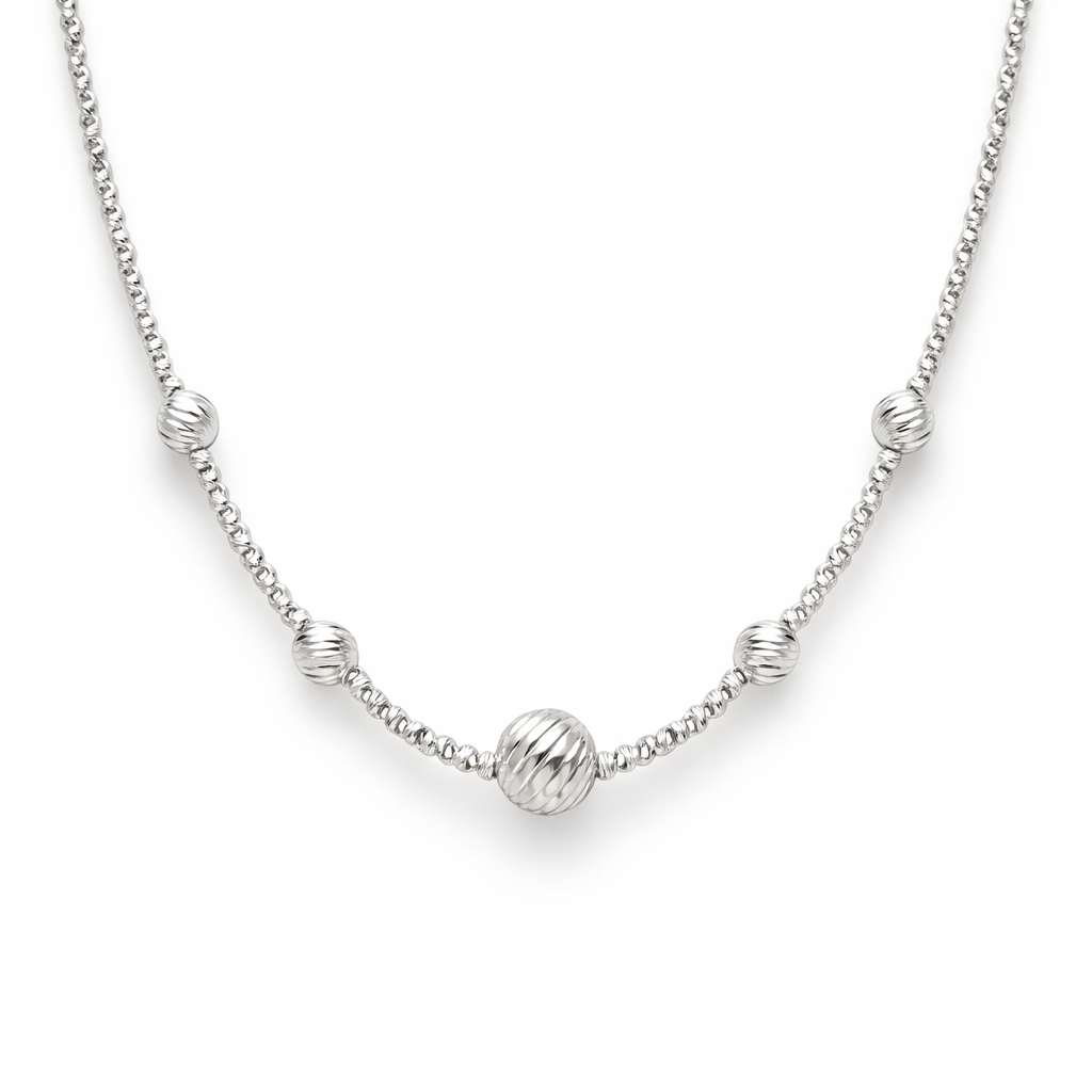 Minimal Round Bead Silver Chain