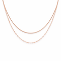 Elegant Layered Rose-Tone 925 Silver Chain