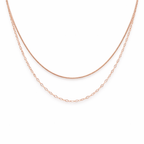 Elegant Layered Rose-Tone 925 Silver Chain