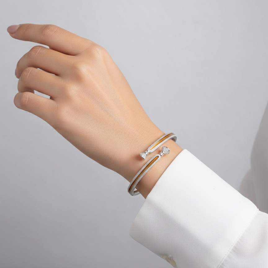 Sunshine Glow Silver Kada for Women