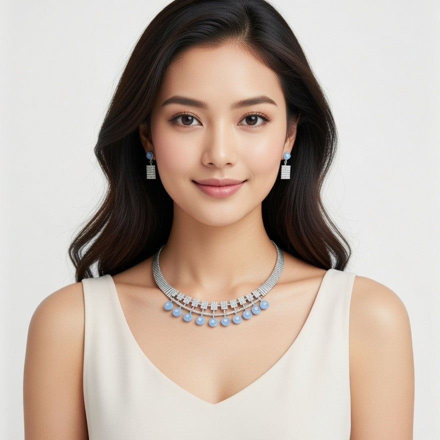 Ocean Glow 925 Silver Necklace