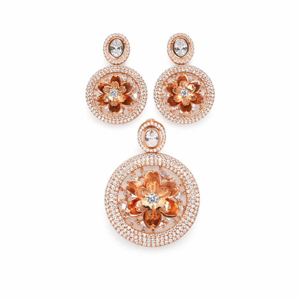 Premium Symmetric Shine Pendant Set Without Chain